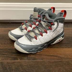 Air Jordan 9 Retro GS 4.5 'Fire Red' White/Cool Grey- Basketball Shoes